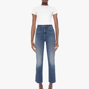 MOTHER Superior The Hustler Ankle Fray Jeans in Healing Jar Excellent Condition